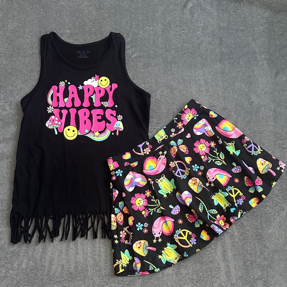 Girl/kid size 10 skirt and blouse